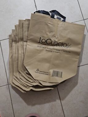 13 LoCurcio Shoprite Storage Reusable Grocery Tote Bag in Khaki & Black Handles